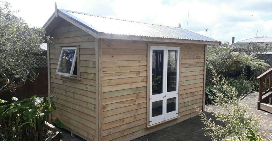 customised special cabin with french doors by Custom Cabins Waikato